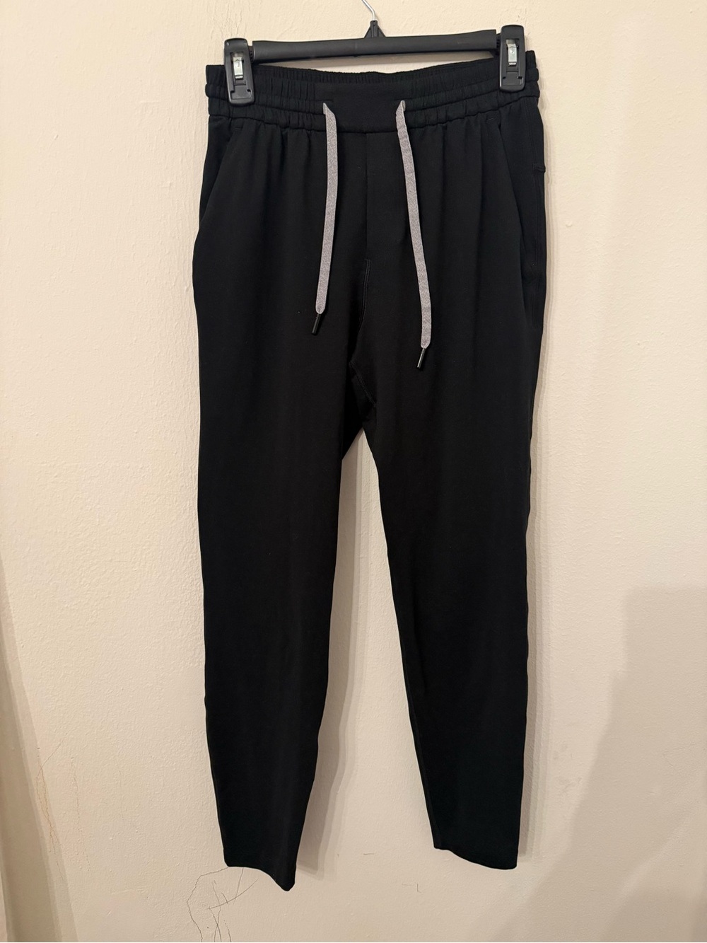 lululemon athletica Men's Black Jogger Pants with Gray Drawcord